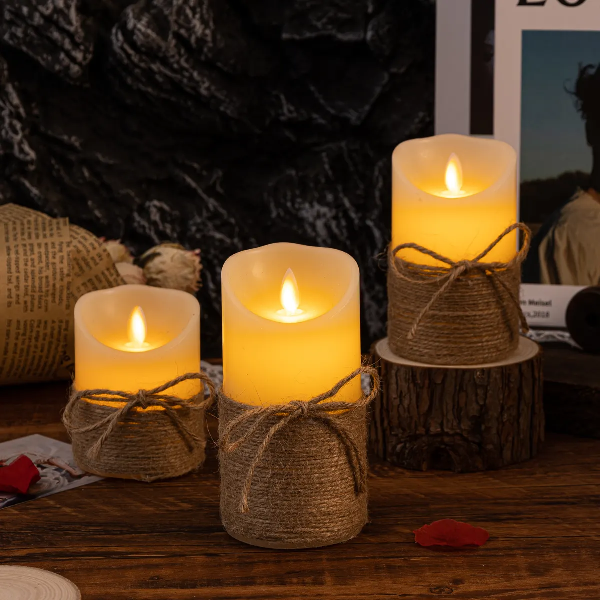 LED Pillar Candles with Flickering Flame Effect – Safe Flameless Battery Operated Candles for Home Decor and Events 10