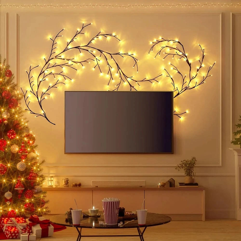 LED Tree Branch Lamp - Solar and USB Powered Decorative Light with 8 Modes for Indoor and Outdoor Use 1