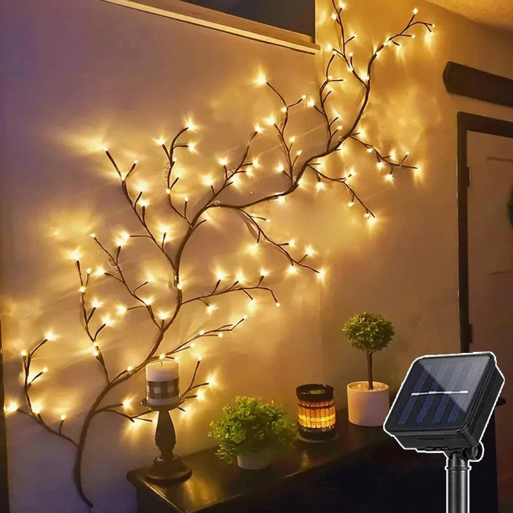 LED Tree Branch Lamp - Solar and USB Powered Decorative Light with 8 Modes for Indoor and Outdoor Use 9