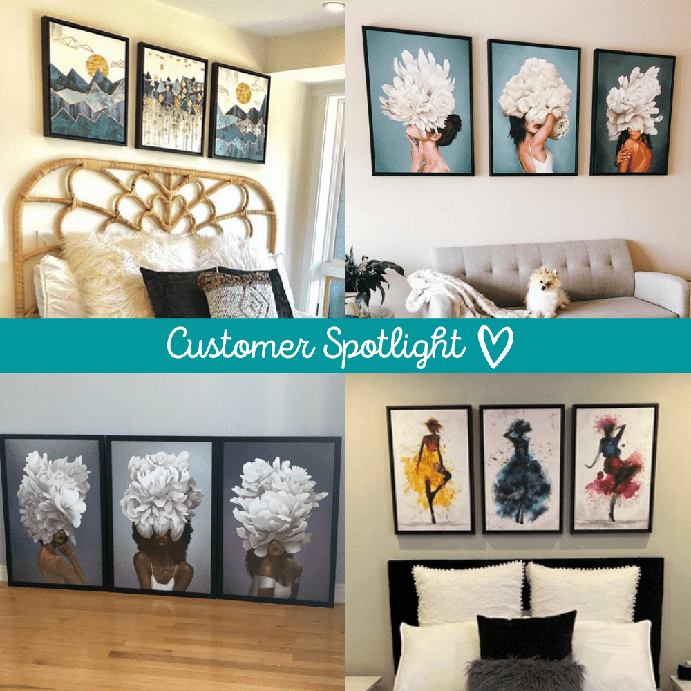 Large Abstract Floral Canvas Wall Art – Vibrant Meadow Design in Blue, Orange, and Green – 24 x 36 Inches 6