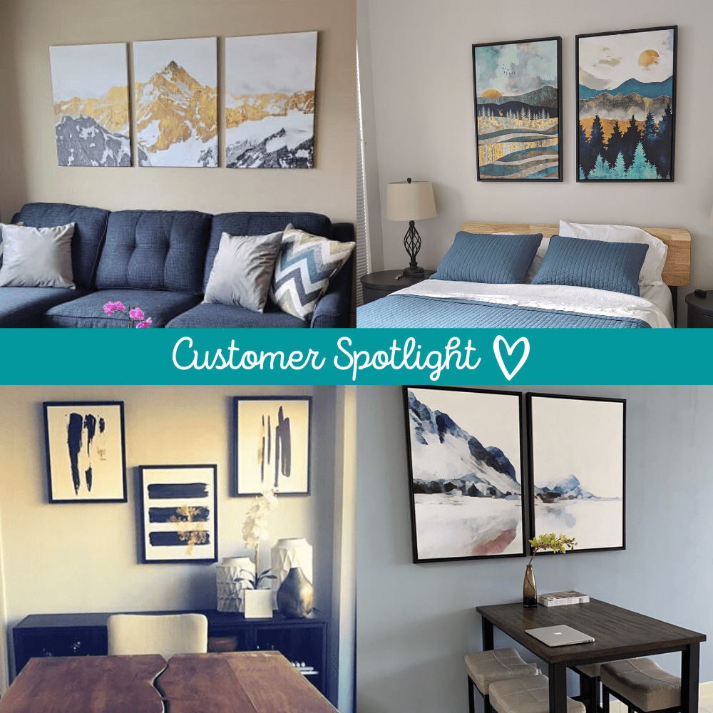 Large Abstract Floral Canvas Wall Art – Vibrant Meadow Design in Blue, Orange, and Green – 24 x 36 Inches 7