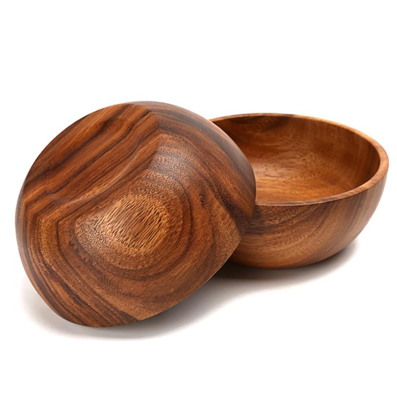 Large Acacia Wood Serving Bowl – Unique Design for Serving Fruits, Vegetables, and Beverages, 12 Inch Diameter 3