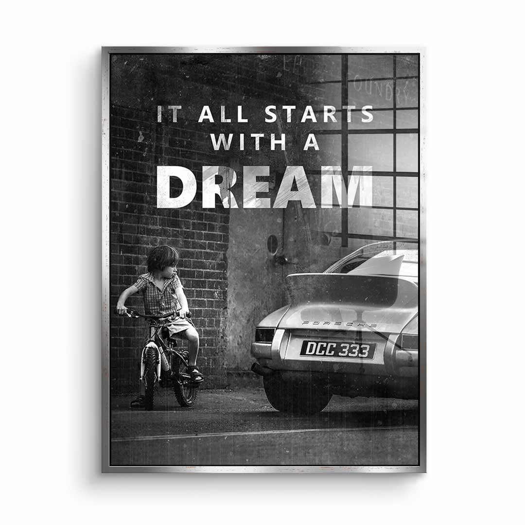 Large Framed Wall Art - 'It All Starts with a Dream' Acrylic Glass Decor, Ready to Hang, Handmade in Germany 10