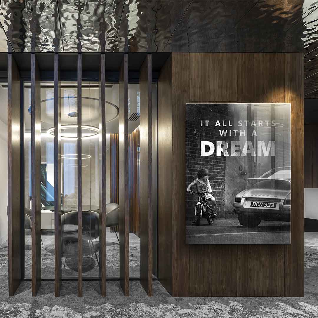 Large Framed Wall Art - 'It All Starts with a Dream' Acrylic Glass Decor, Ready to Hang, Handmade in Germany 2