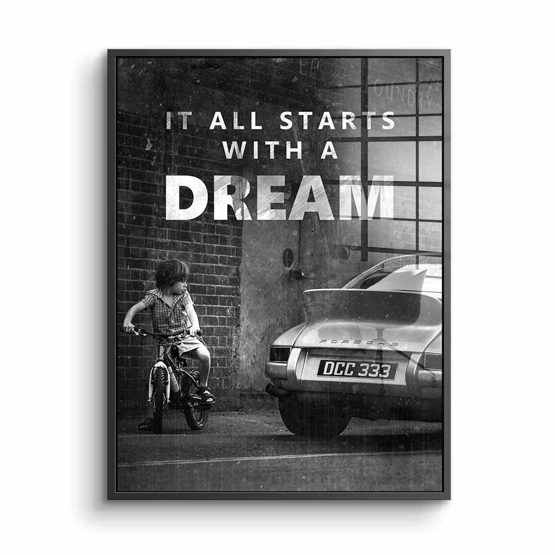 Large Framed Wall Art - 'It All Starts with a Dream' Acrylic Glass Decor, Ready to Hang, Handmade in Germany 6