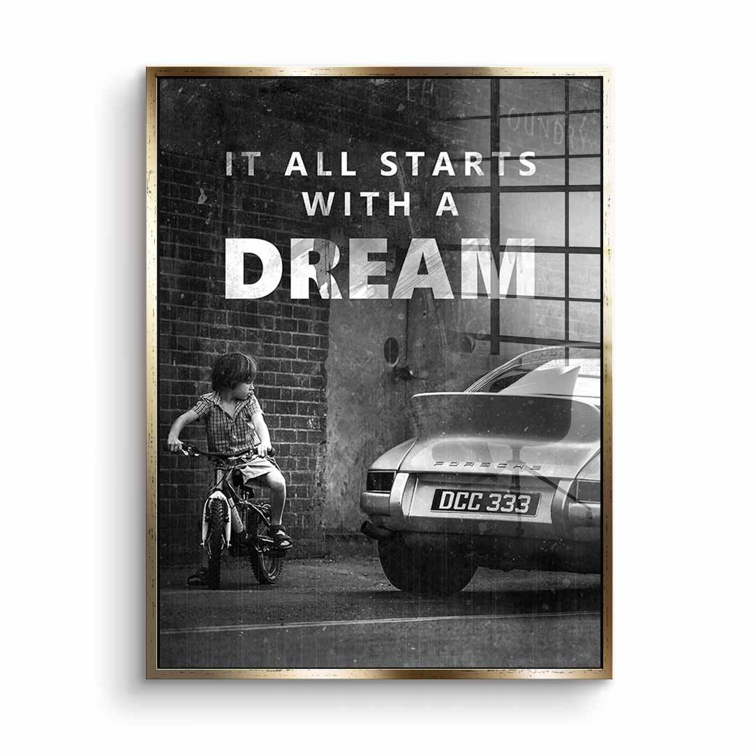 Large Framed Wall Art - 'It All Starts with a Dream' Acrylic Glass Decor, Ready to Hang, Handmade in Germany 9