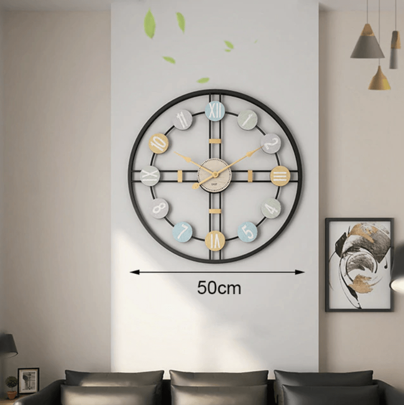 Large Modern Wall Clock Decor – Durable Iron Construction in Black, Gold, or Grey, 50 cm and 80 cm Sizes 2
