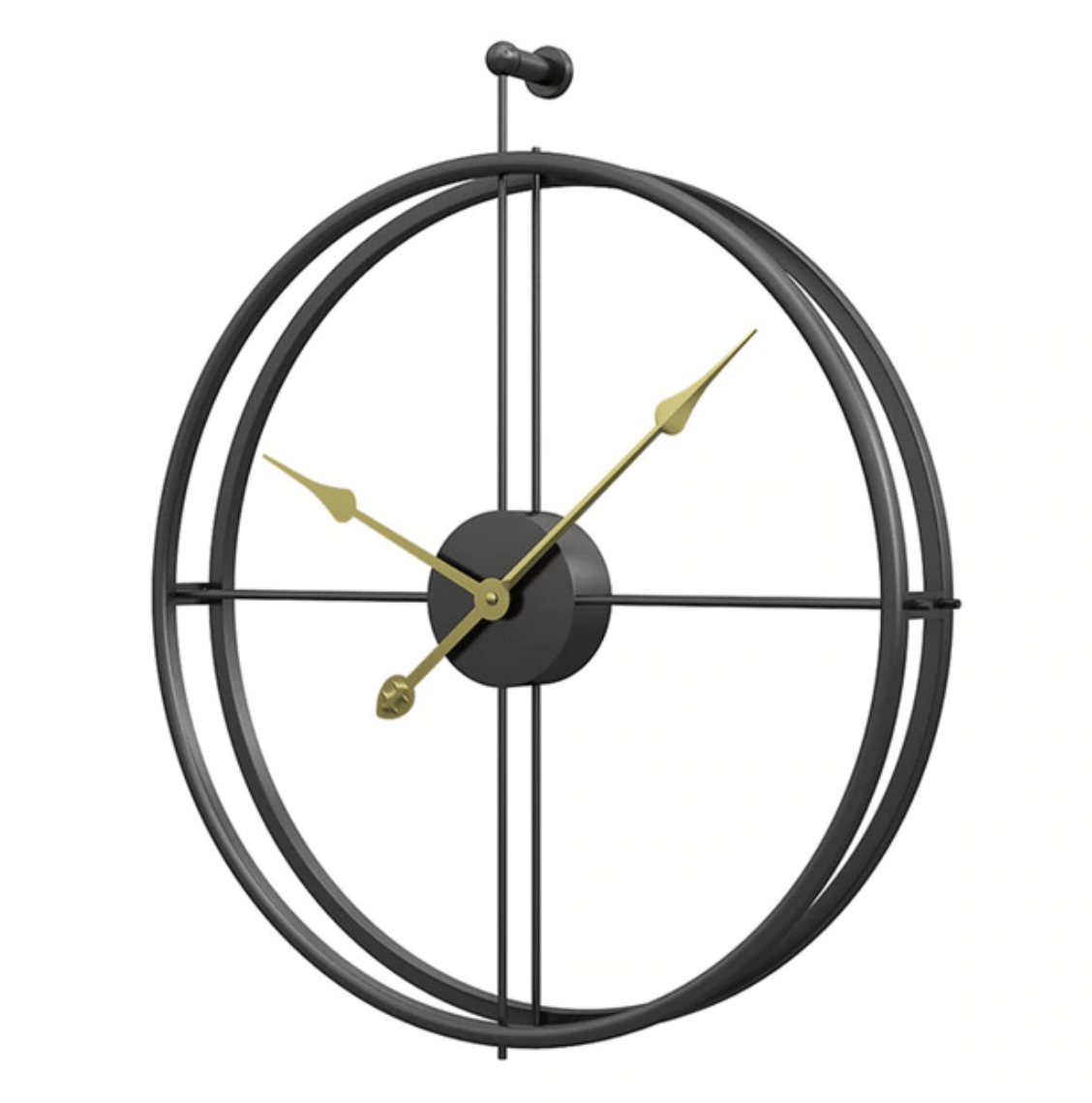 Large Openwork Metal Wall Clock in Black or Gold – Modern Wall Clock Decor for Stylish Home Accent 2