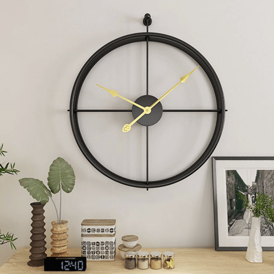 Large Openwork Metal Wall Clock in Black or Gold – Modern Wall Clock Decor for Stylish Home Accent 5