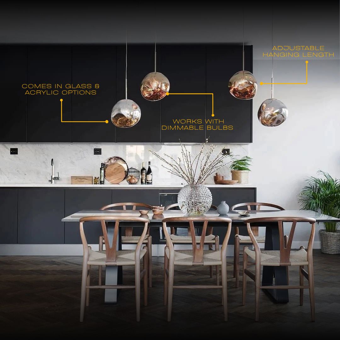 Lava Acrylic Pendant Light – Adjustable Height Kitchen Pendant Lighting in Multiple Colors 3