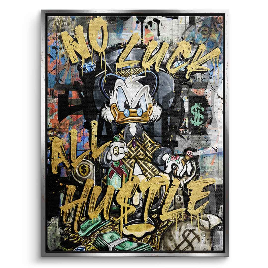 Limited Edition Canvas Wall Art - All Hustle Duck with Gold Accents, Eco-Friendly and UV-Resistant, Handmade in Germany 11