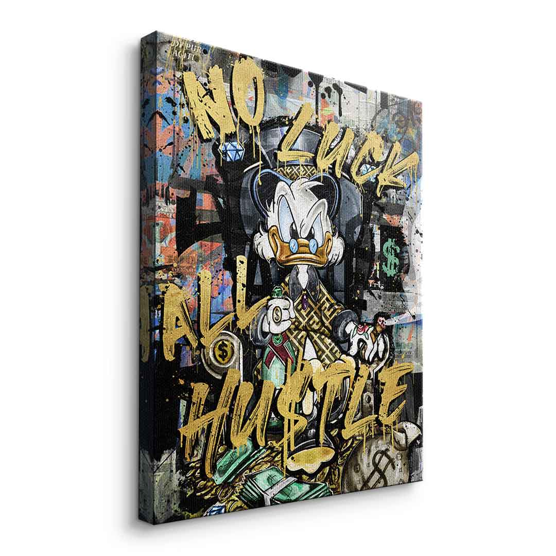 Limited Edition Canvas Wall Art - All Hustle Duck with Gold Accents, Eco-Friendly and UV-Resistant, Handmade in Germany 4