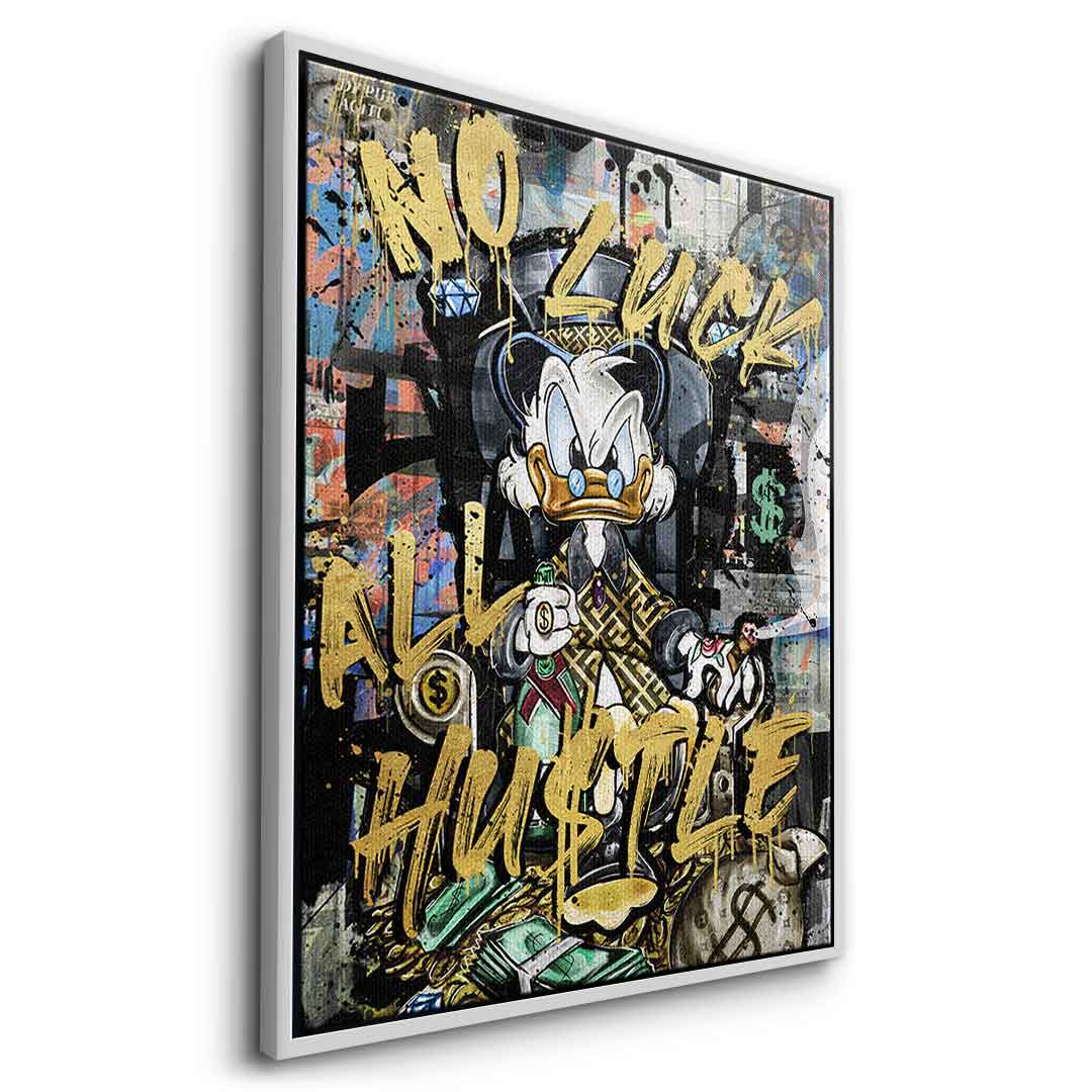 Limited Edition Canvas Wall Art - All Hustle Duck with Gold Accents, Eco-Friendly and UV-Resistant, Handmade in Germany 7