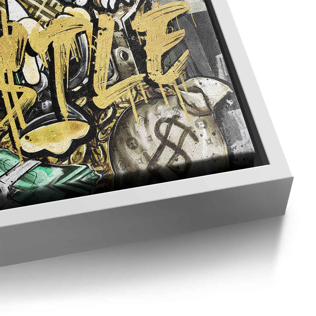 Limited Edition Canvas Wall Art - All Hustle Duck with Gold Accents, Eco-Friendly and UV-Resistant, Handmade in Germany 8