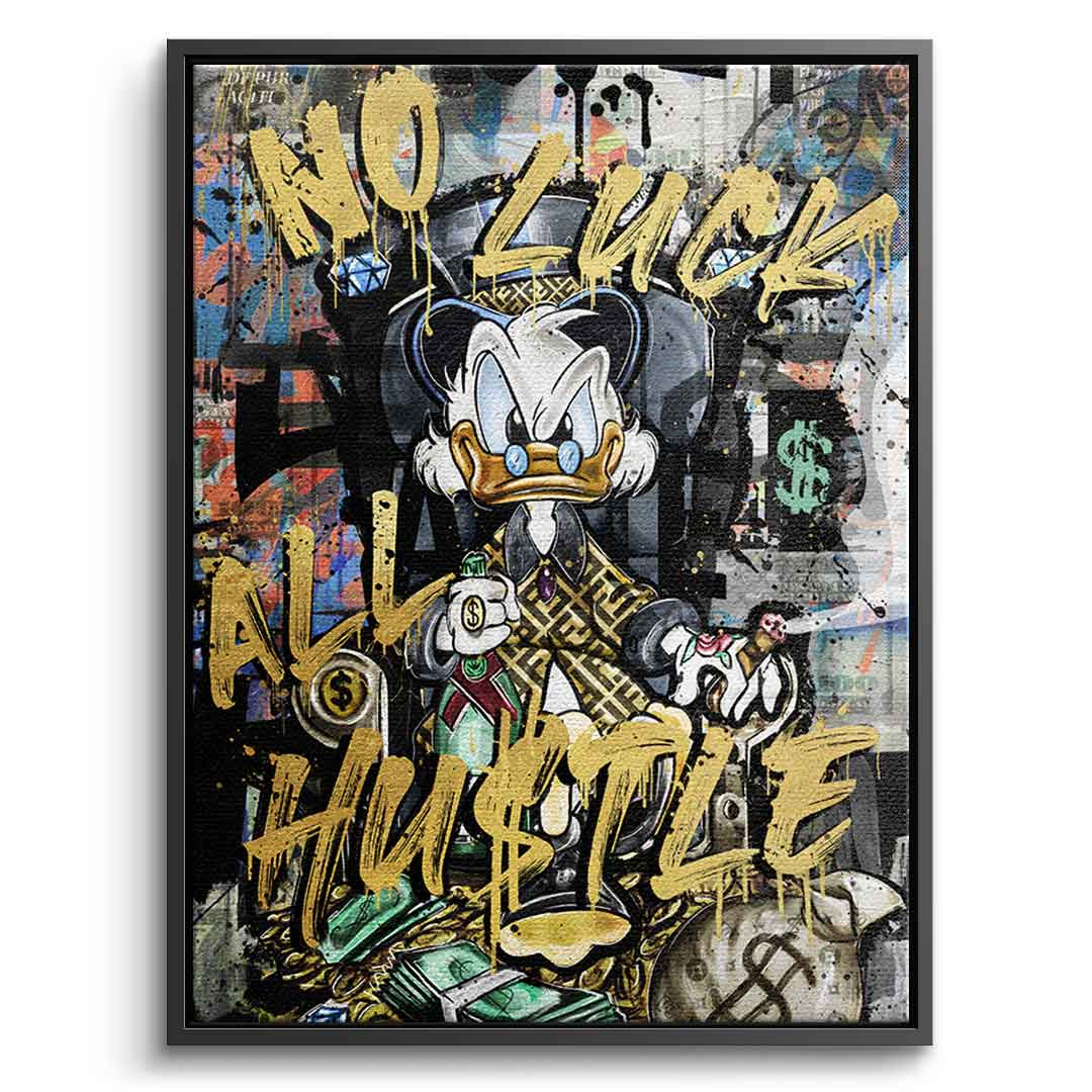 Limited Edition Canvas Wall Art - All Hustle Duck with Gold Accents, Eco-Friendly and UV-Resistant, Handmade in Germany 9