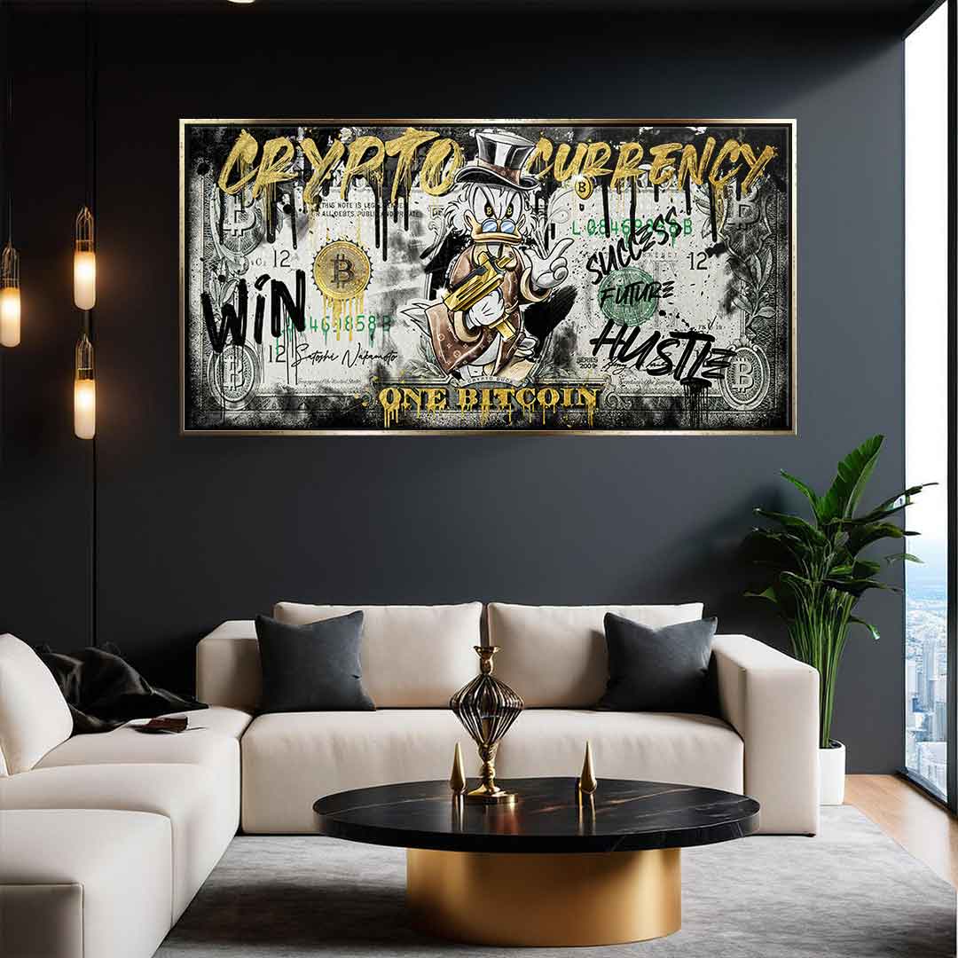 Limited Edition Crypto Duck Canvas Wall Art – High-Quality Gold and Black Prints for Modern Decor 2