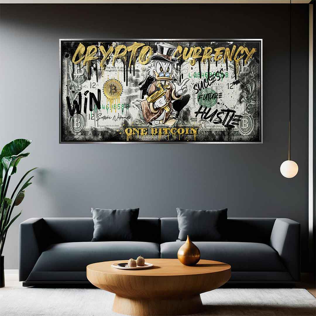 Limited Edition Crypto Duck Canvas Wall Art – High-Quality Gold and Black Prints for Modern Decor 3