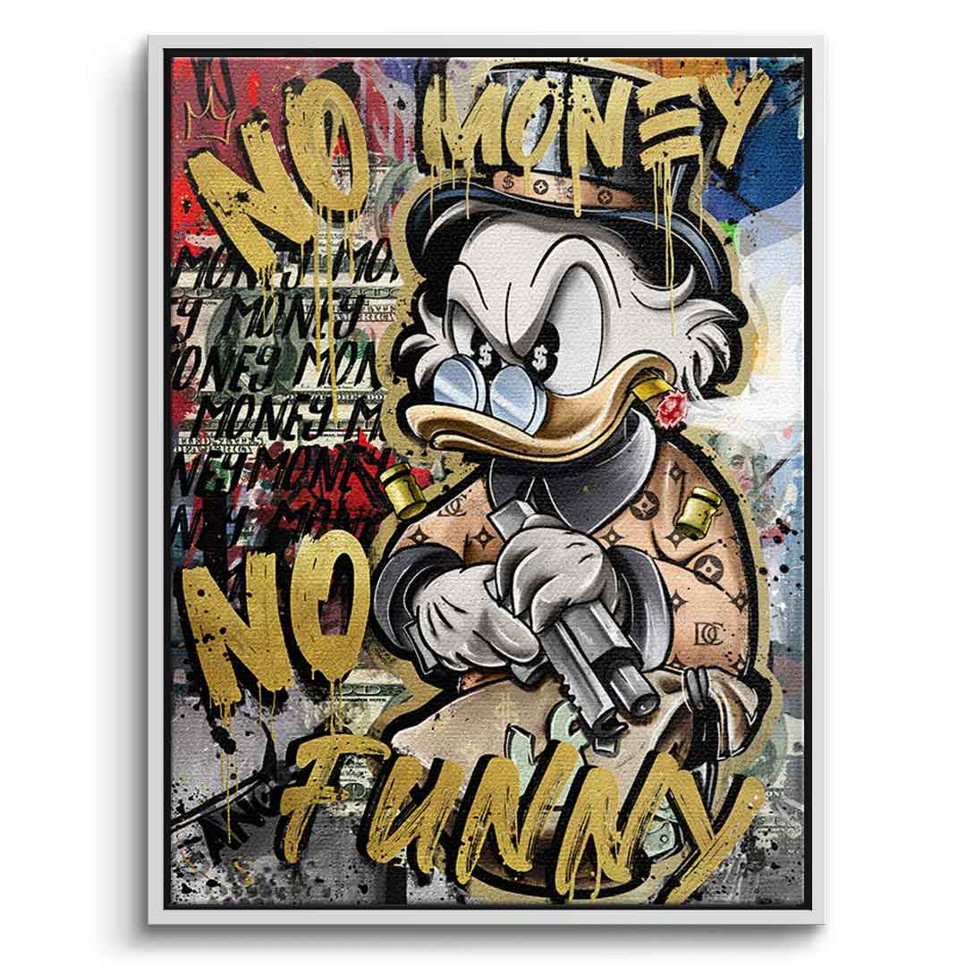 Limited Edition No Money Duck Canvas Art with Gold Accents - Ready to Hang Wall Art, Handmade in Germany 6