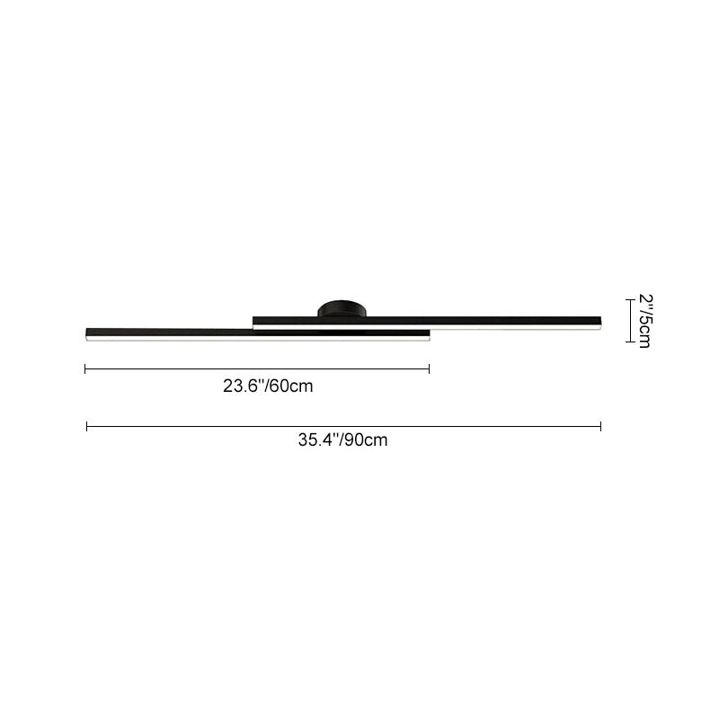 Long Black LED Strip Light for Recessed Ceiling – Adjustable Color Temperature, 2500 Lumens, Modern Design 4