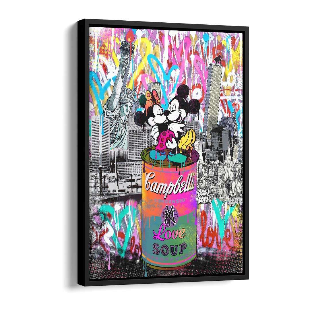 Love Soup Art Print by Contemporary Artist – Limited Edition NEO POP ART, Custom Sizes with Pre-assembled Frame Options 3