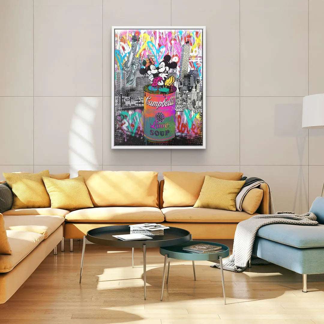 Love Soup Art Print by Contemporary Artist – Limited Edition NEO POP ART, Custom Sizes with Pre-assembled Frame Options 5