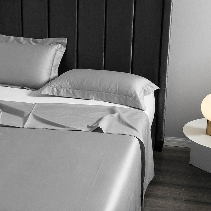 Luxury Grey Bedding Set, 1000TC Egyptian Cotton Sheets with Deep Fitted Sheet and 2 Pillowcases 3