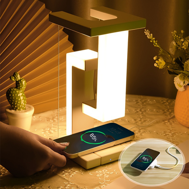 Magnetic Levitating Table Lamp with Wireless Charging – Intelligent LED Light, Modern Design, Durable ABS Plastic 2