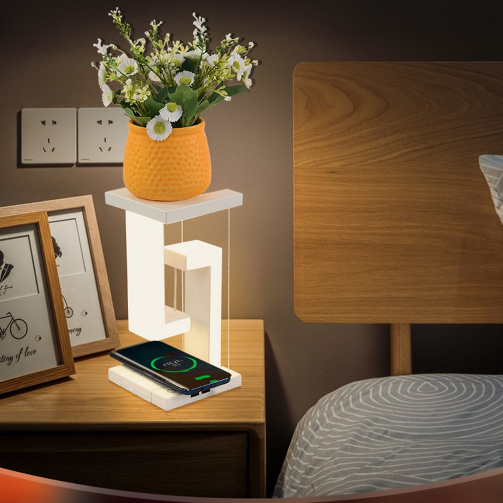 Magnetic Levitating Table Lamp with Wireless Charging – Intelligent LED Light, Modern Design, Durable ABS Plastic 4