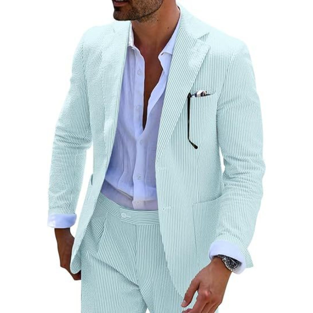 Men’s Modern Striped Wedding Guest Suit