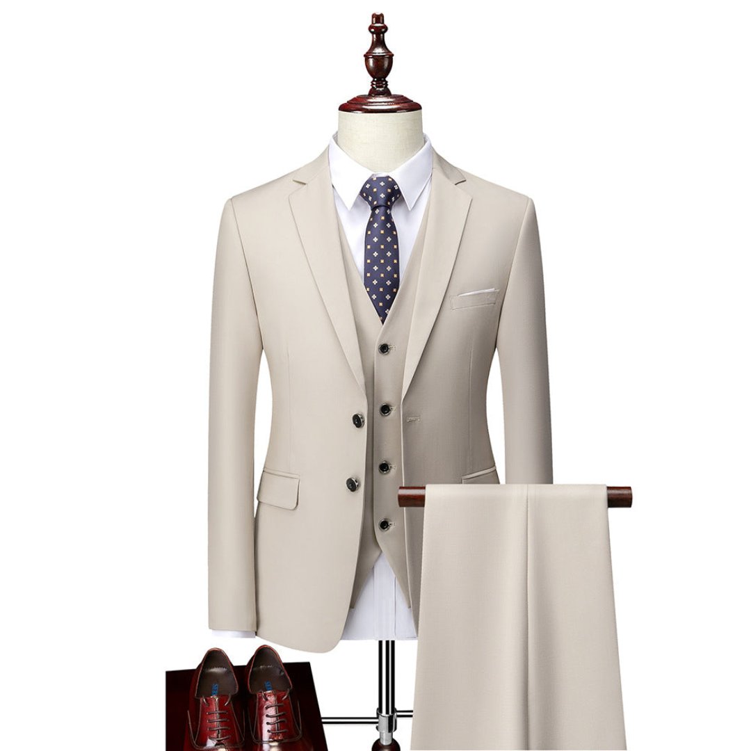 Men's Modern Three-Piece Wedding Guest Suit