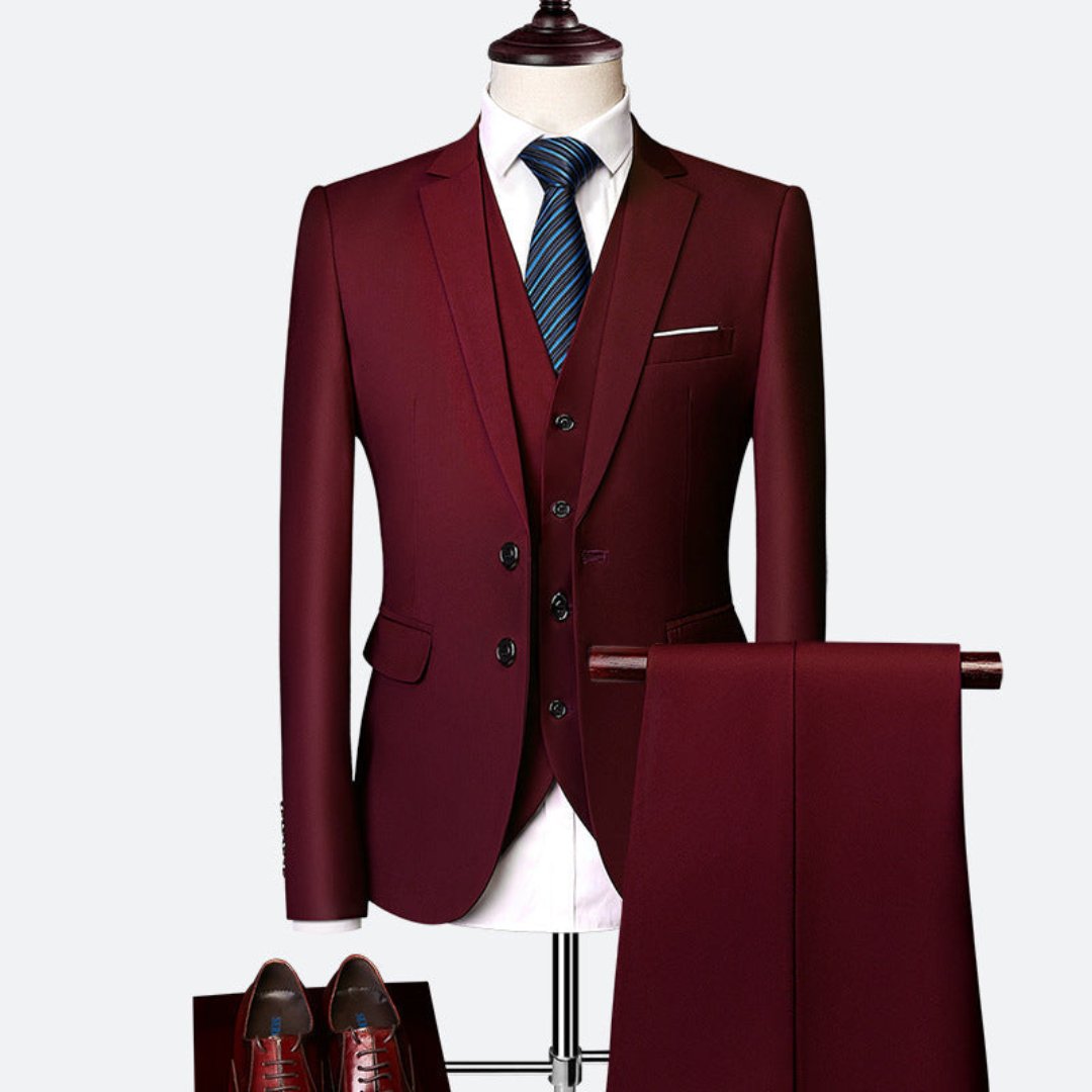 Men's Modern Three-Piece Wedding Guest Suit