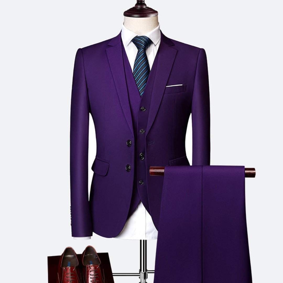 Men's Modern Three-Piece Wedding Guest Suit