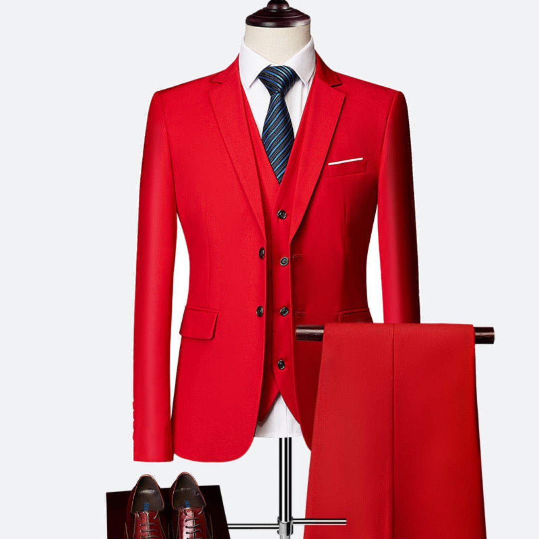 Men's Modern Three-Piece Wedding Guest Suit