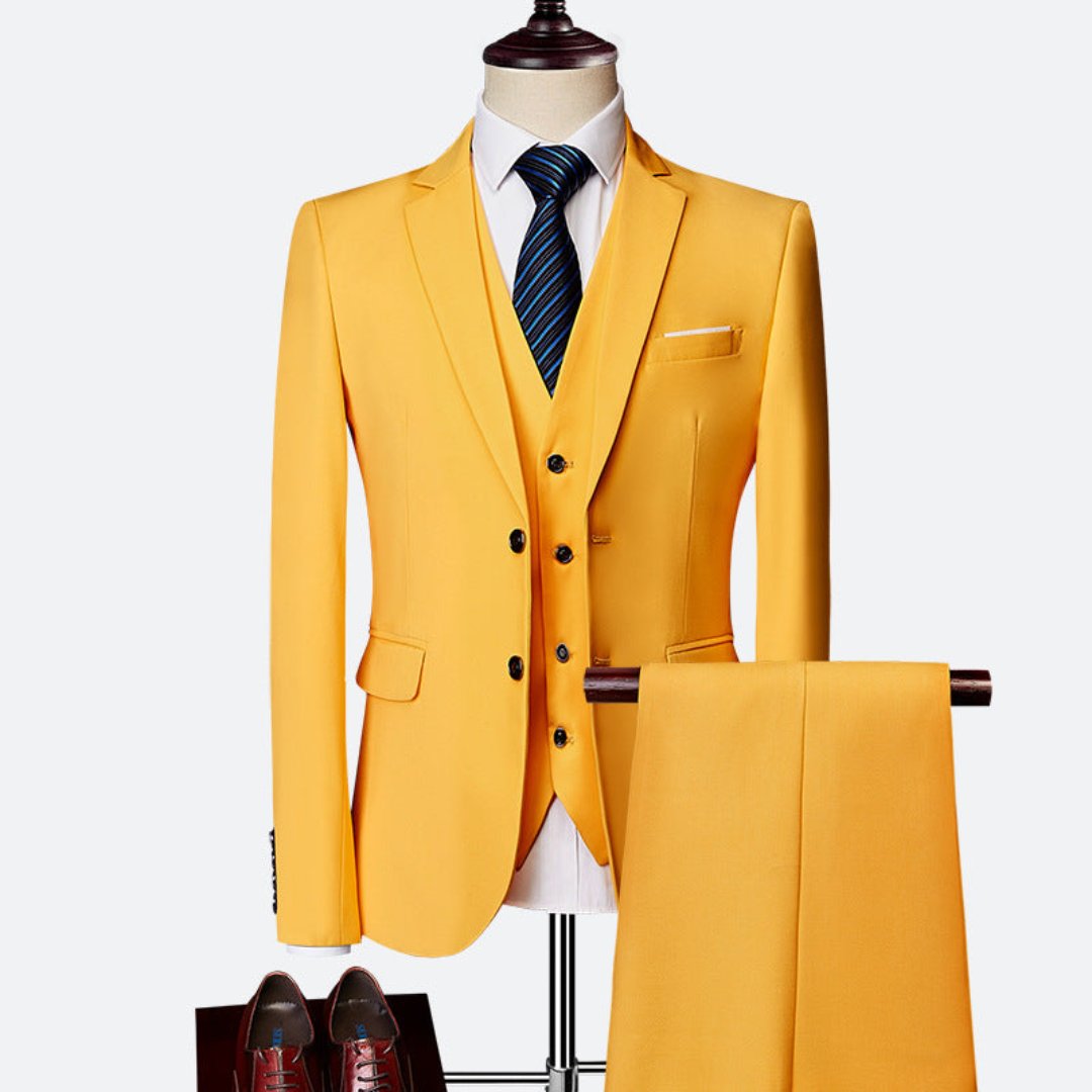 Men's Modern Three-Piece Wedding Guest Suit