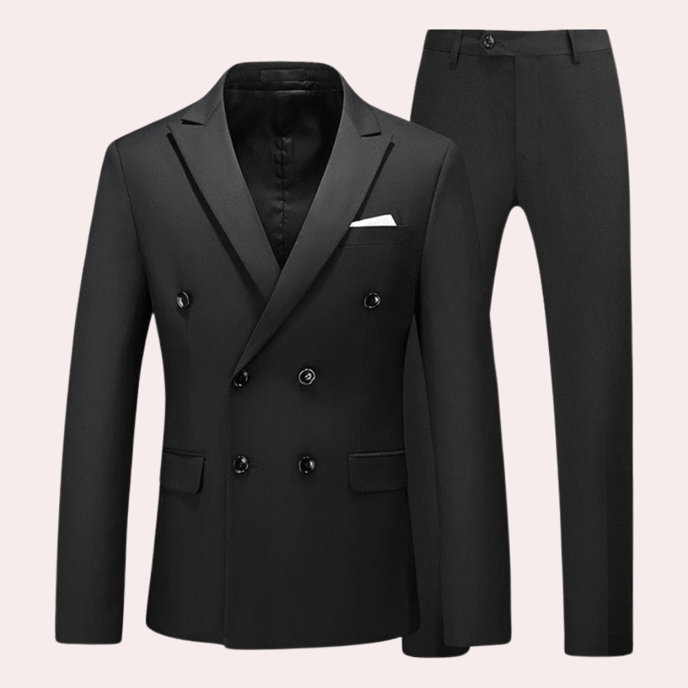 Men’s Relaxed Double-Breasted 2-Piece Wedding Guest Suit