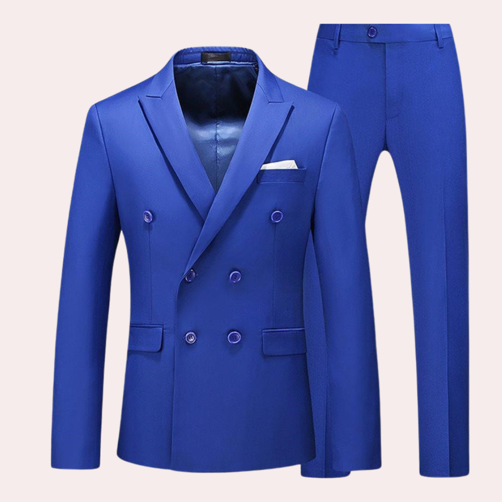 Men’s Relaxed Double-Breasted 2-Piece Wedding Guest Suit