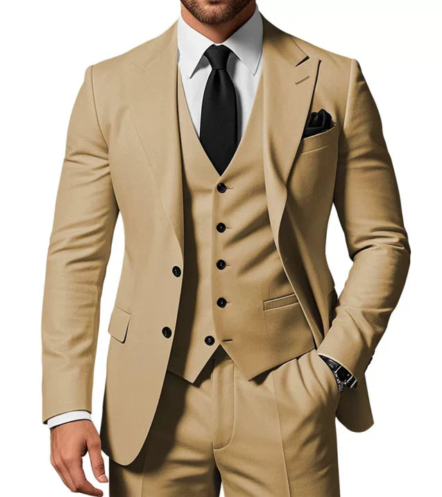 Men’s Single Breasted Slim Fit 3-Piece Wedding Guest Suit