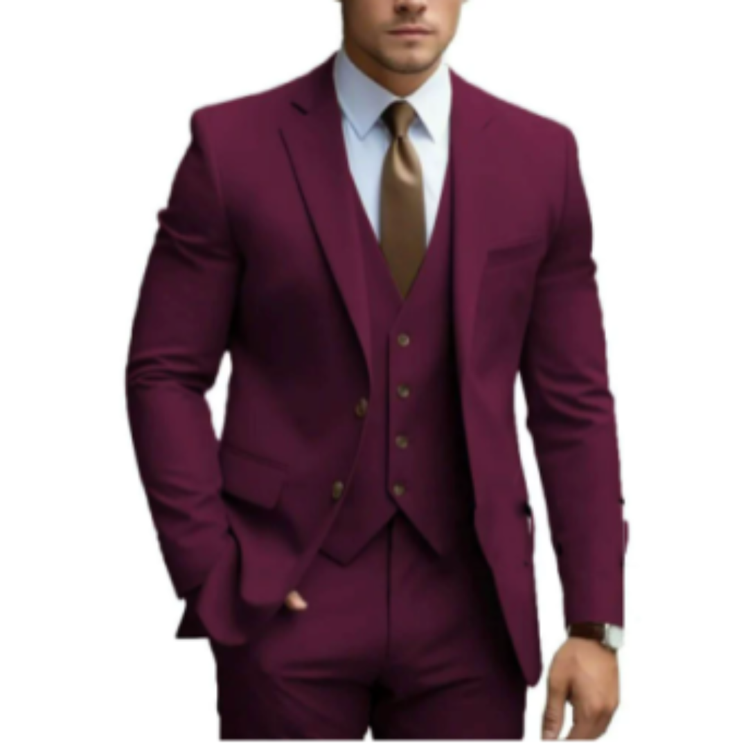 Men’s Slim Fit 3-Piece Wedding Guest Suit