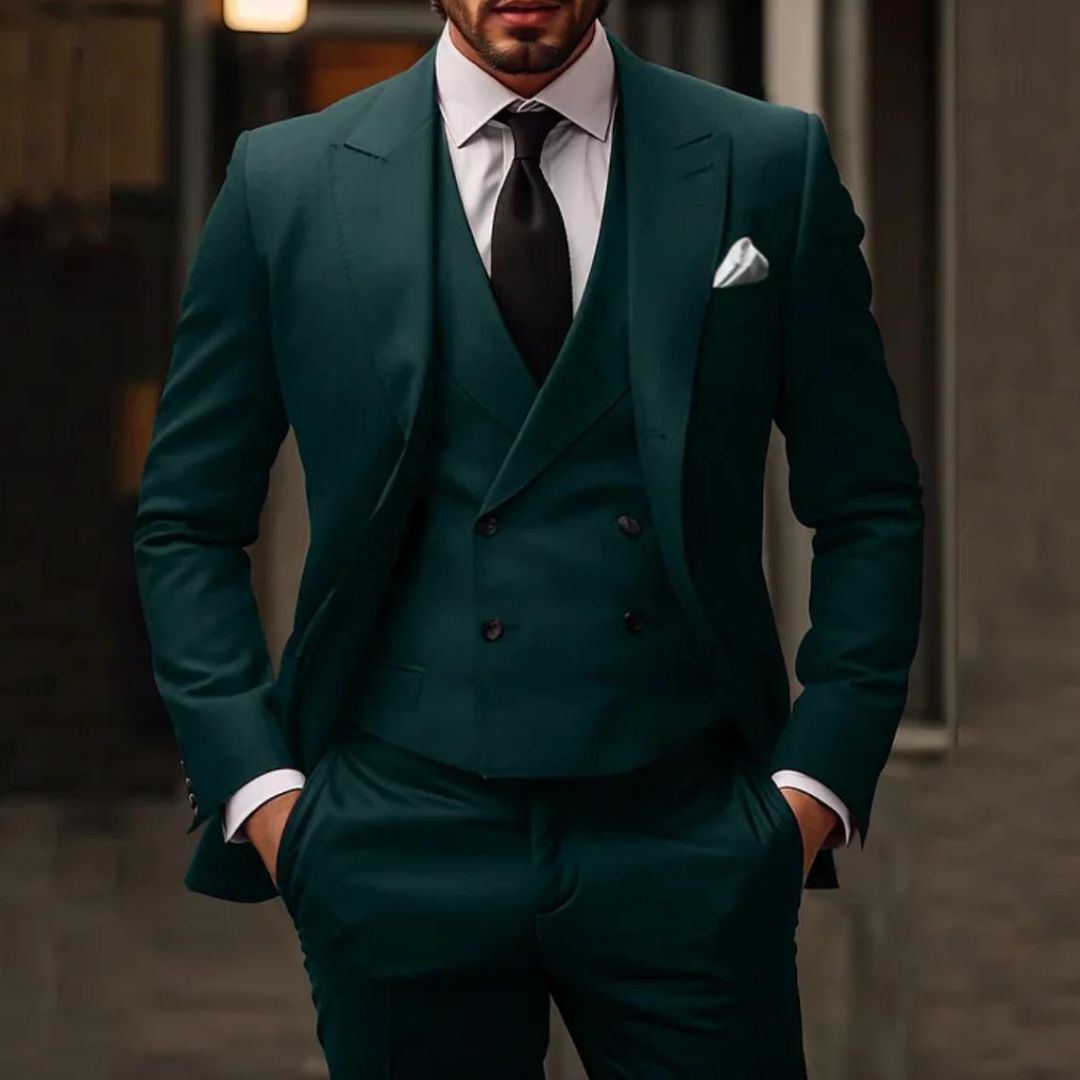 Men's Three-Piece Wedding Guest Suit Formal Outfit