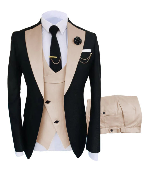 Men's Three-Piece Wedding Guest Suit for Modern Fashion Style