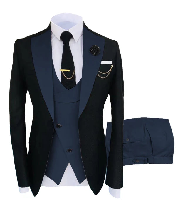 Men's Three-Piece Wedding Guest Suit for Modern Fashion Style