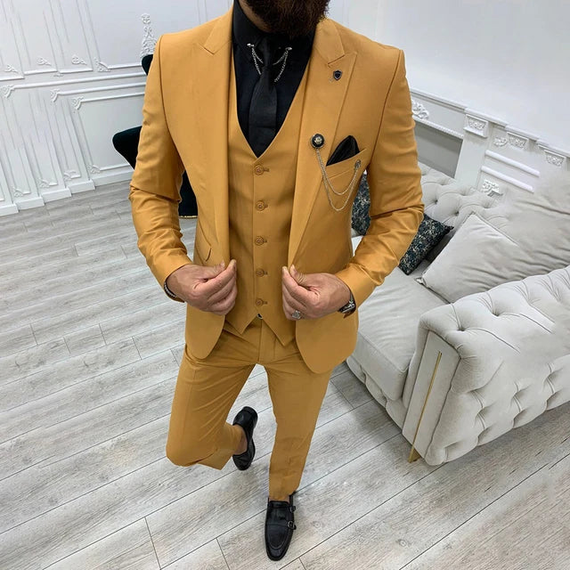 Men’s Trendy 3-Piece Wedding Guest Suit