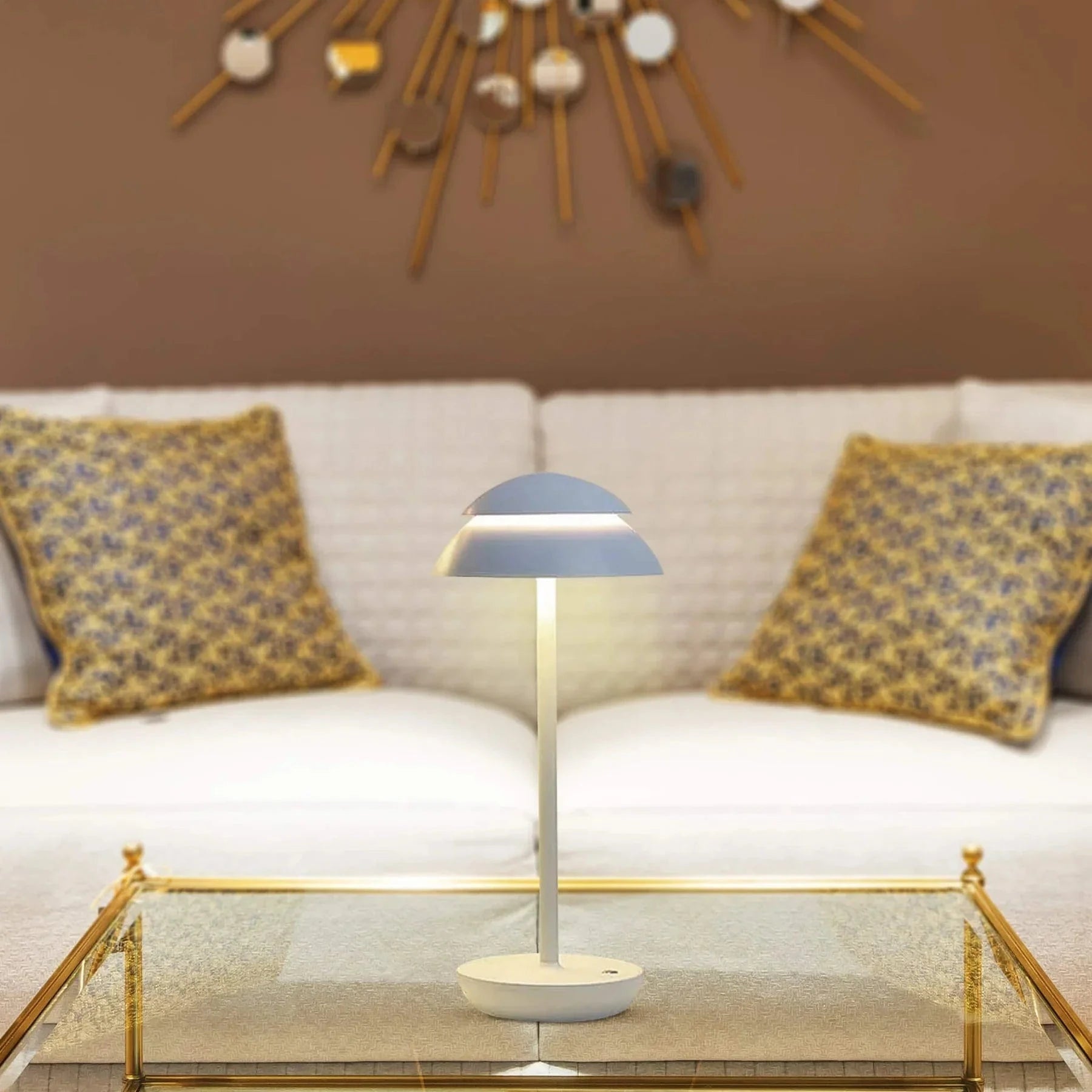 Modern Cordless Rechargeable Table Lamp with Touch Control Dimming – Scandinavian Design Bedside Lamp for Elegant Lighting