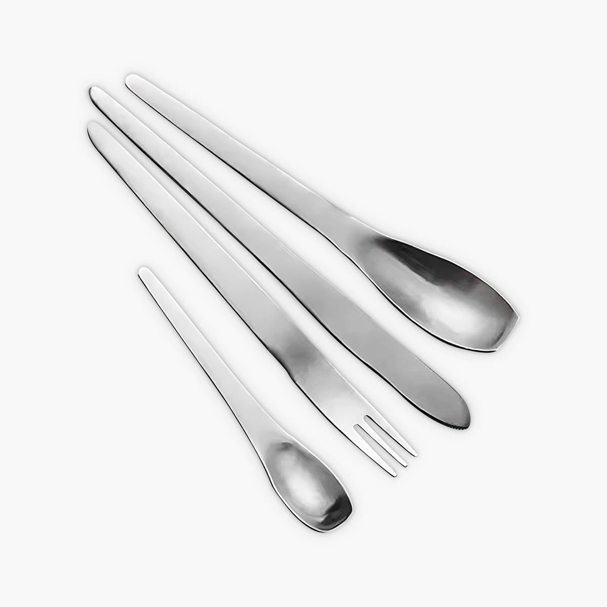 Modern Stainless Steel Cutlery Set – Ergonomic Flatware with Sculptural Design for Elegant Dining