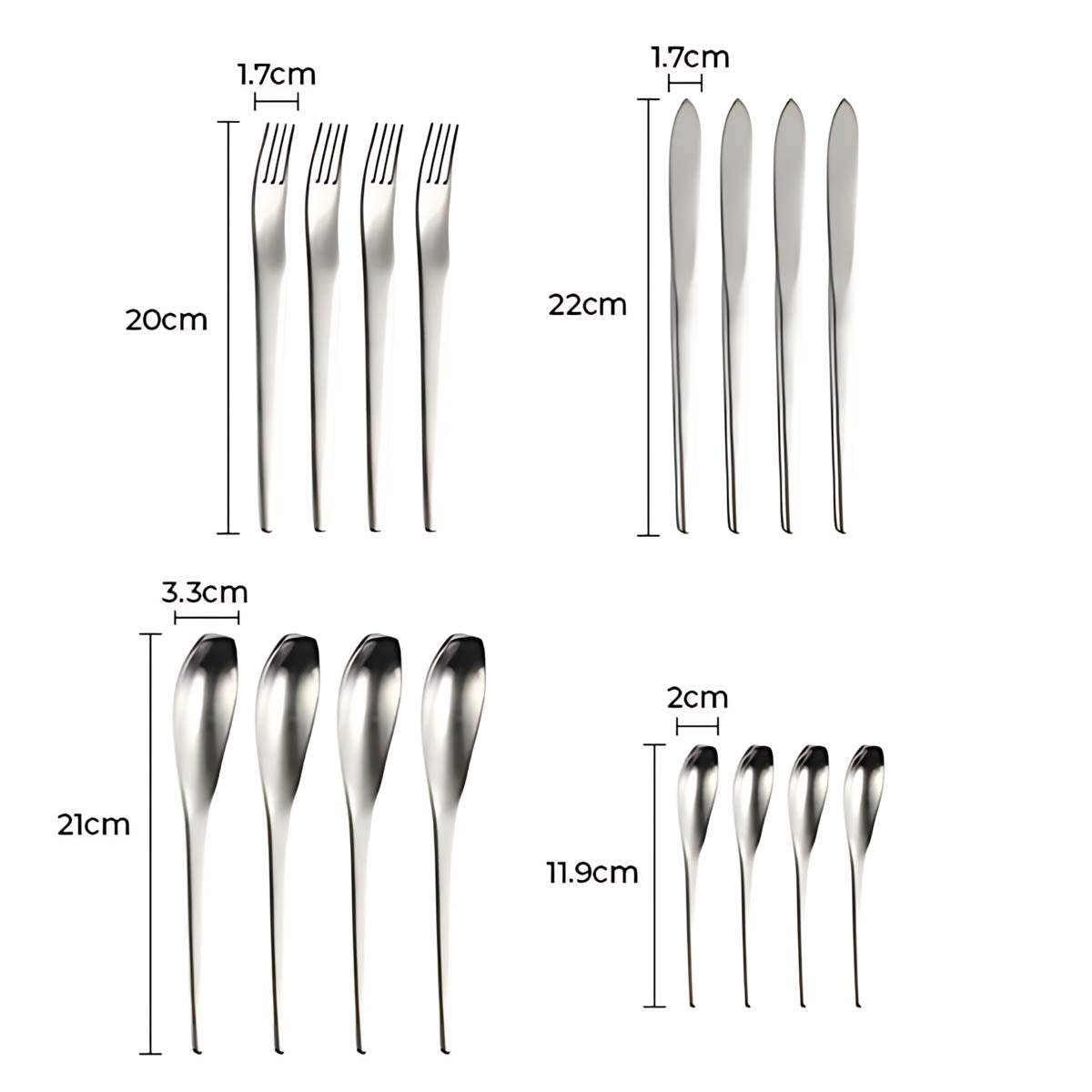 Modern Stainless Steel Cutlery Set – Ergonomic Flatware with Sculptural Design for Elegant Dining