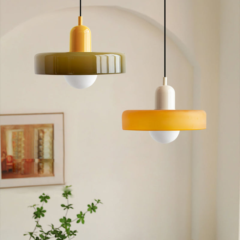 Bauhaus Glass Pendant Light – Colorful Design – Retro Ceiling Lamp