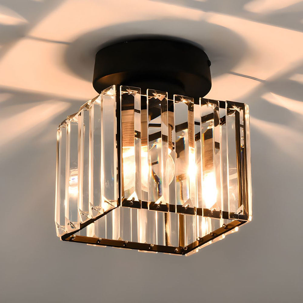 Modern Black Flush Mount Ceiling Light Fixture – Contemporary Design for Hallway and Living Spaces 1