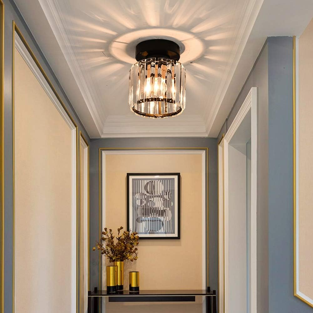 Modern Black Flush Mount Ceiling Light Fixture – Contemporary Design for Hallway and Living Spaces 11