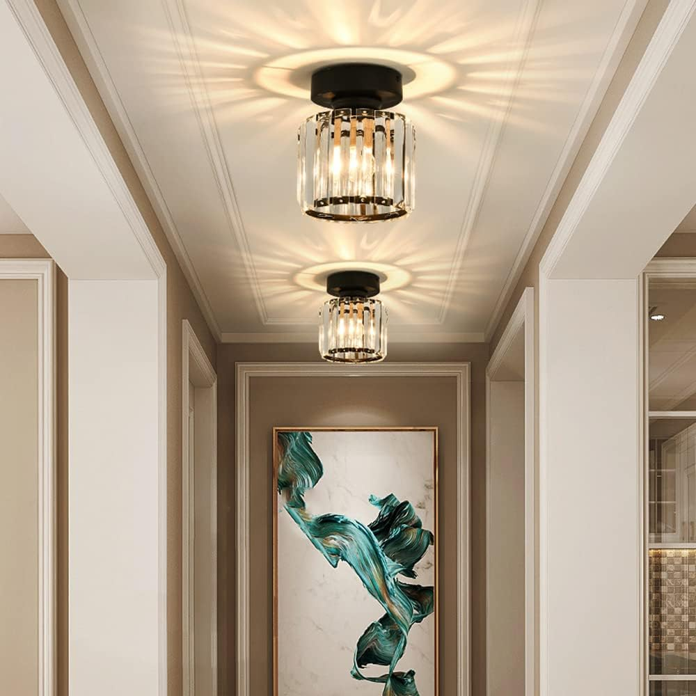 Modern Black Flush Mount Ceiling Light Fixture – Contemporary Design for Hallway and Living Spaces 12