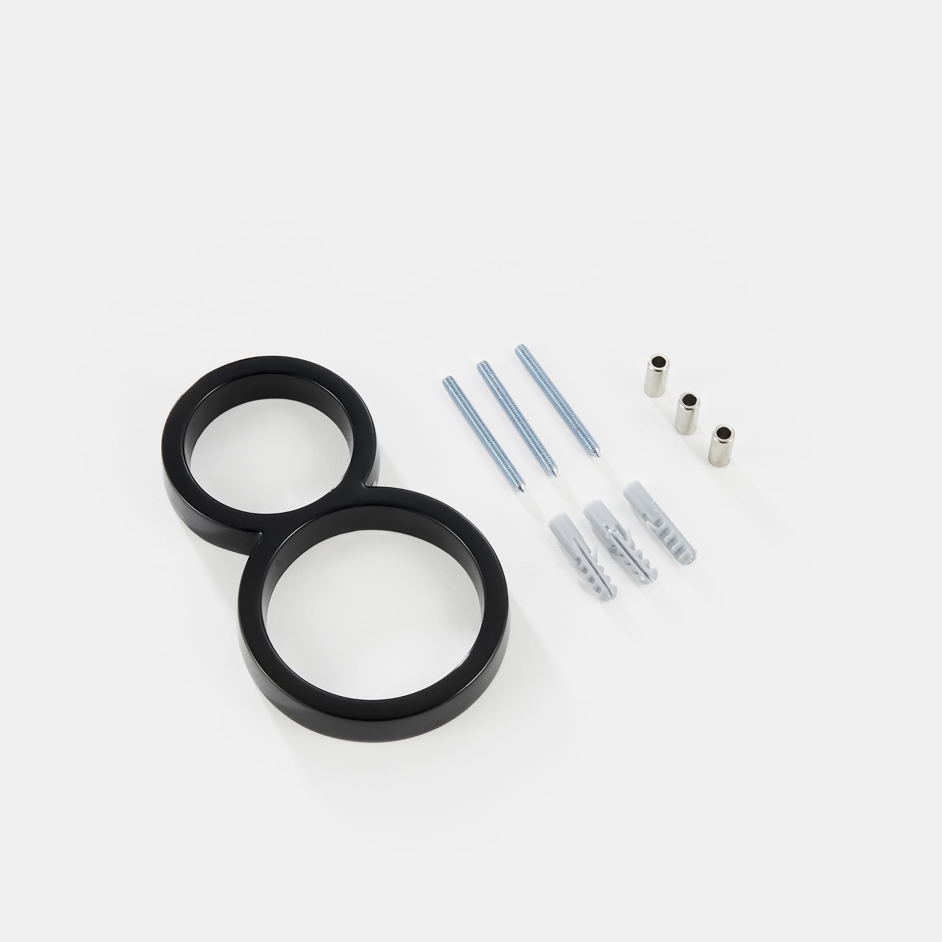 Modern Black House Number Plaque - Durable Zinc Alloy Address Sign for Home Entry, Floating Design, Weather Resistant 5